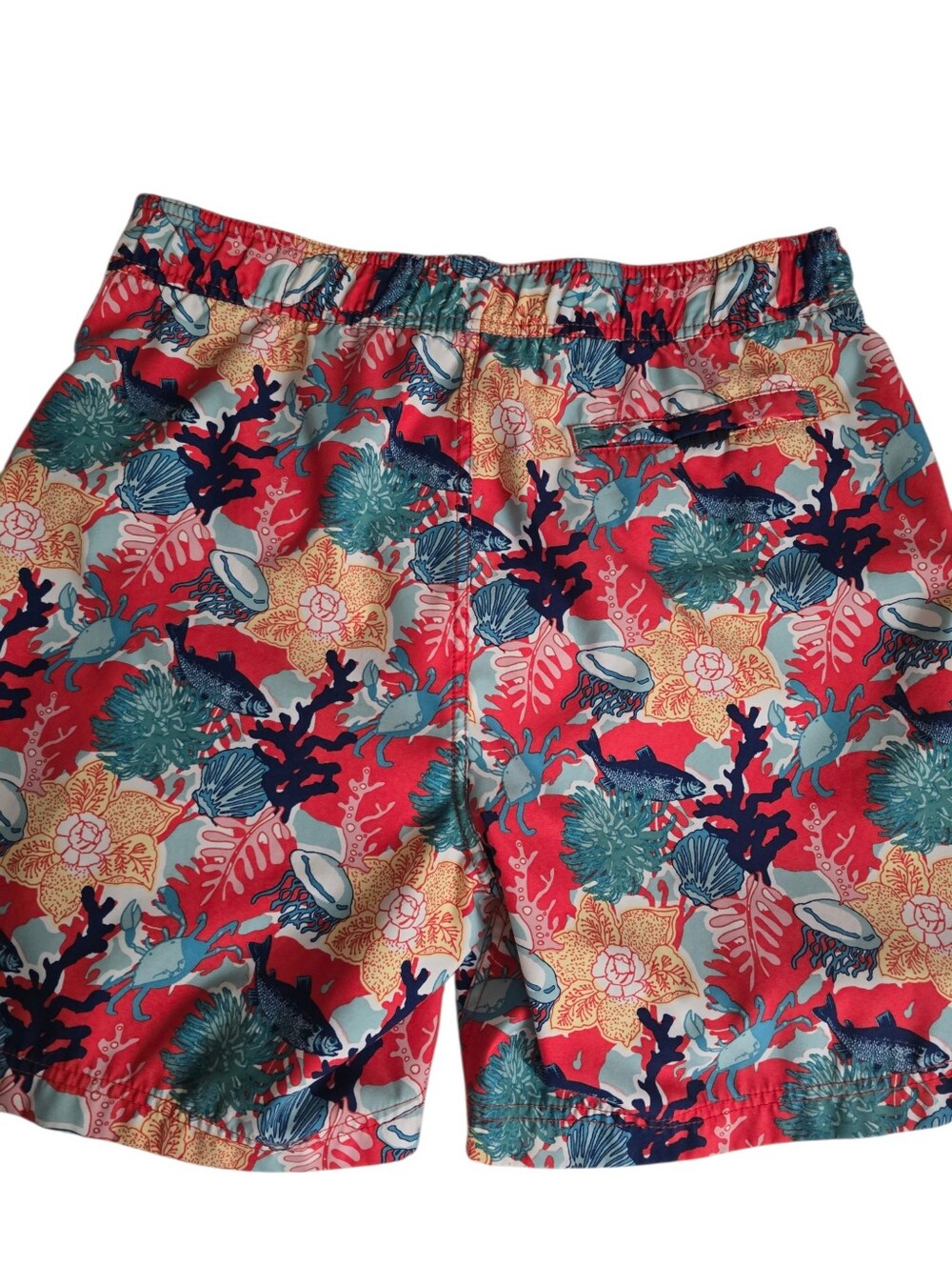 Nautica Coral and Teal Tropical Swim Trunks - Picture 2 of 4